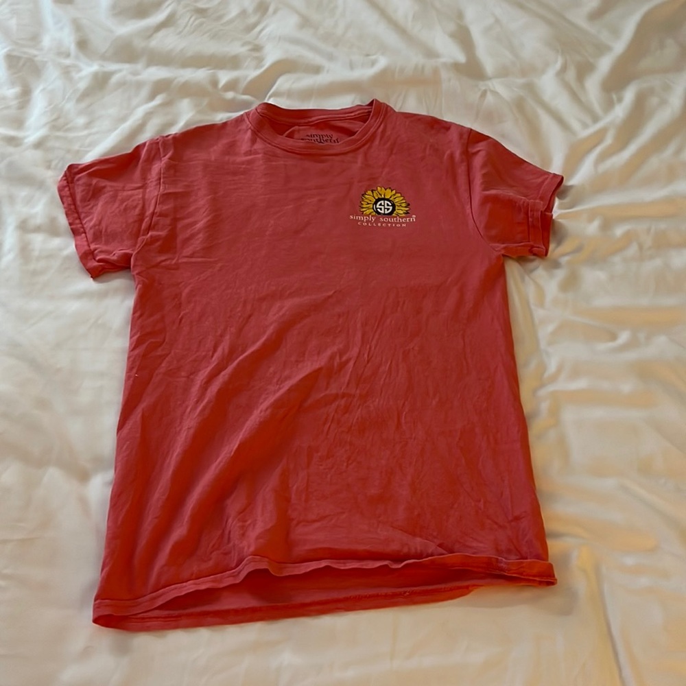 Peach Simply Southern T-Shirt, women’s size small
